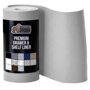 Gorilla Grip Gray Drawer and Shelf Liner Protect Cabinets Organization BNIP